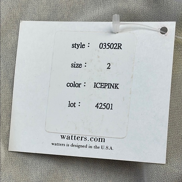 NWT Watters & Watters x BHLDN Nova Maxi Dress Ice Pink Chiffon Sz 2 - Picture 8 of 13